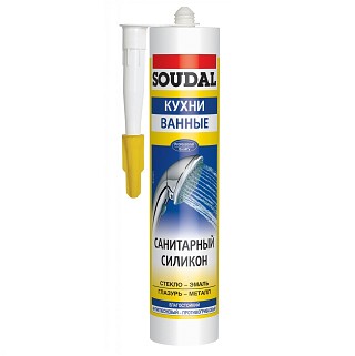 Герметик/силікон  SOUDAL сан. білий 280мл