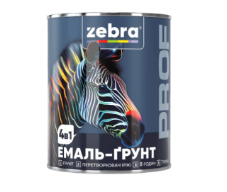 ъЕмаль-грунт 4в1 ZEBRA Prof 0,25кг Сірий