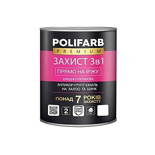 Фарба захист 3в1 Polifarb  0,9кг чорна 9011