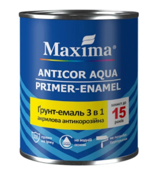 ъГрунт-емаль 3в1 "Anticor Aqua" MAXIMA сірий 0,9кг
