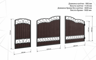 Ворота з каліткою  №4  МАТ 8017 (3,60*0,90)