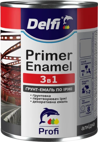 Грунт-емаль Делфі по іржі 3в1 2,8л чорна