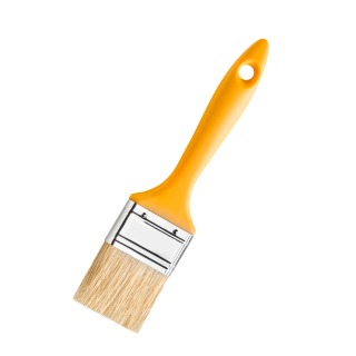 Пензель плаский *37* 80мм пласт.жовт. 0200-374880