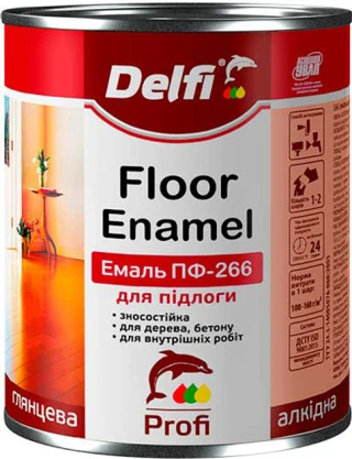 Емаль алкідна ПФ-266 DELFI червоно-коричн. 2,8кг