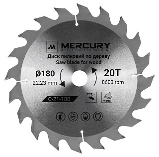 Диск пил 180 Т-20 MERCURY C-20-180