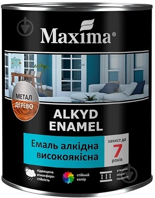 Емаль MAXIMA 2,3кг чорна матова алк. висок.модиф.