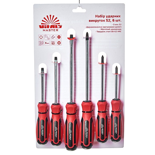 Набір ударних викруток 6шт. VITALS 179541