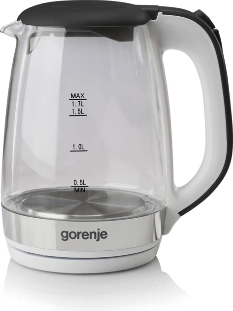 Електрочайник Gorenje K 17 GXG 1,7л скло, білий