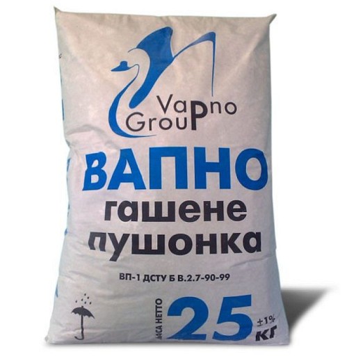 Вапно гашене сухе 25кг Пушонка