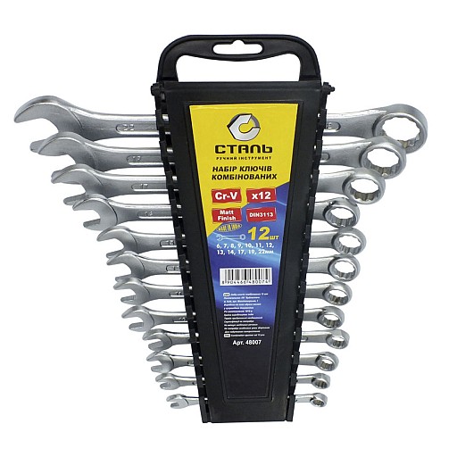Набір ключів комбінованих 12шт. сталь 55355/48007