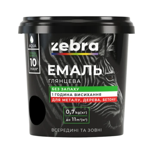 Фарба емаль ZEBRA 0,7кг Чорний 90
