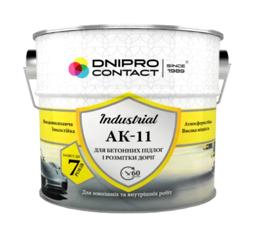 Фарба Дніпро-Контакт АК-11 Жовта  д/бетон підл