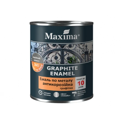 Емаль MAXIMA антикор. 3в1 графіт. чорна 0,75кг