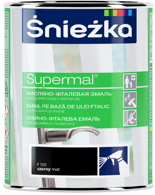Фарба Sniezka 0,8л Чорна матова Польща F105