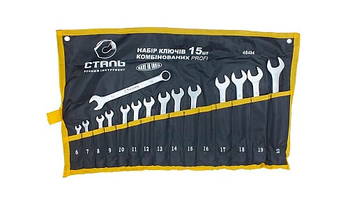Набір ключів комбінованих 15шт Сталь 55392