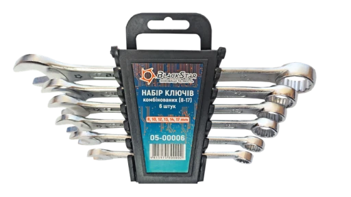 Набір ключів ріжк.-нак.сатин 8-17 6шт 05-00006
