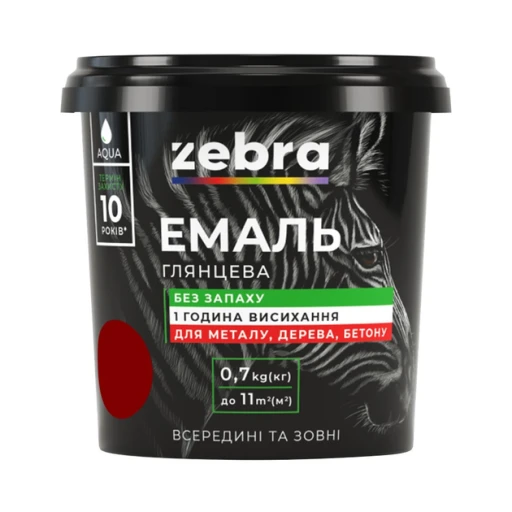 Фарба емаль ZEBRA 0,7кг Темно-вишневий 76