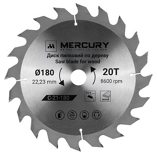 Диск пил 180 Т-20 MERCURY C-20-180