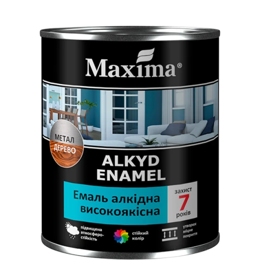 Емаль алкідна висок. MAXIMA 2,3кг біла мат