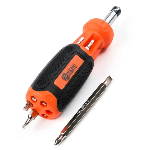 Викрутка змінні насадки реверс 7шт.POLAX 51-042