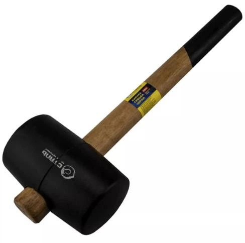 Молоток чорна гума 900г Сталь дерев. ручка 106189