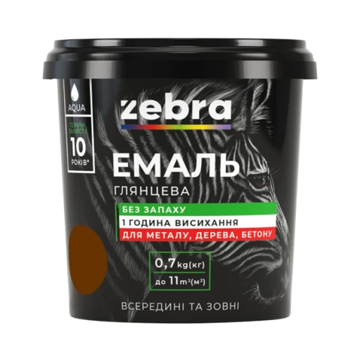 Фарба емаль ZEBRA 0,7кг Темно-коричневий 88