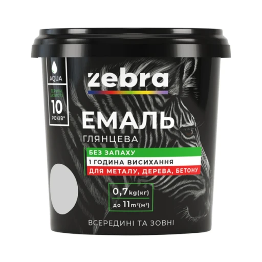 Фарба емаль ZEBRA 0,7кг Світло-сірий 16